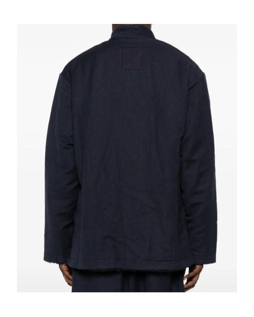 Uma Wang Blue Knotted-Front Jacket for men