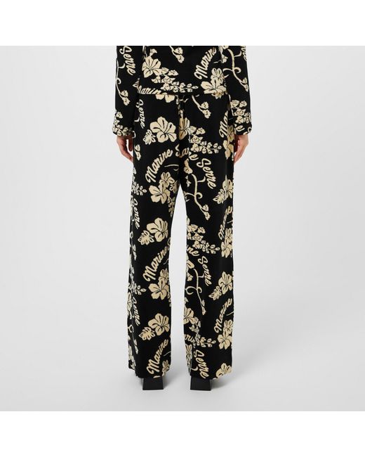 MARINE SERRE Black Printed Casual Pants
