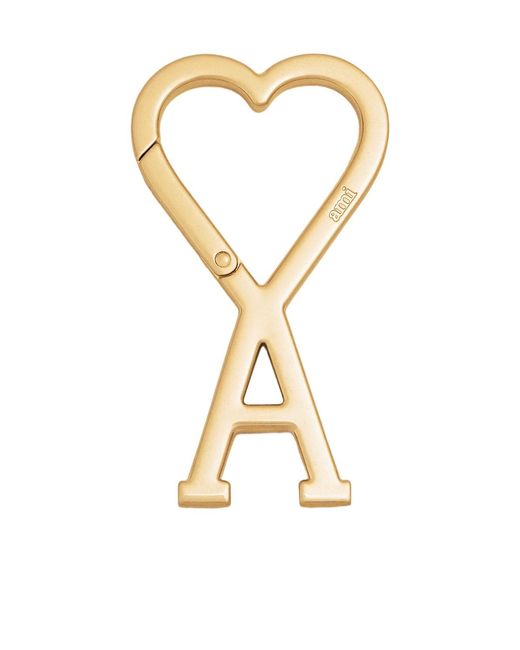 AMI Metallic Heart Logo Keychain for men