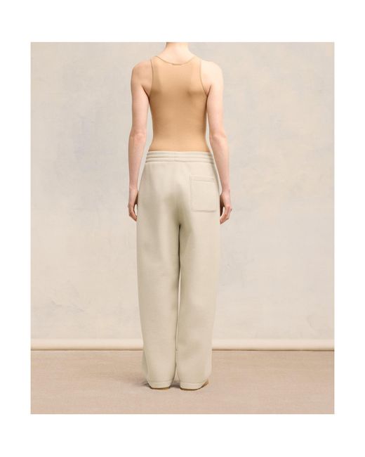 AMI Natural High-Waisted Pleated Pants