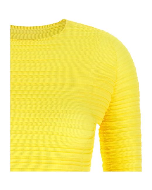 Issey Miyake Yellow Pleated Top