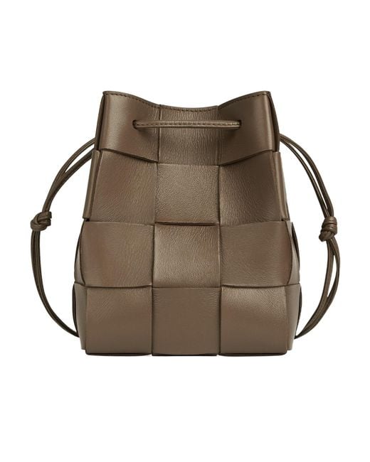 Bottega Veneta Brown Small Cassette Drawstring Shoulder Bag