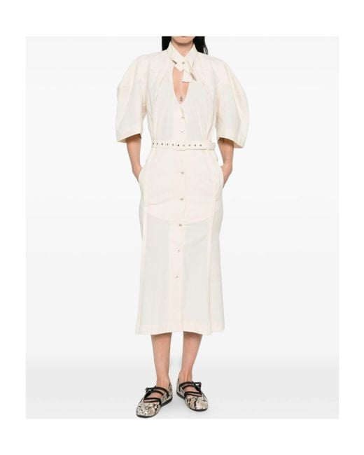 Vivienne Westwood White Belted Loop Midi Dress