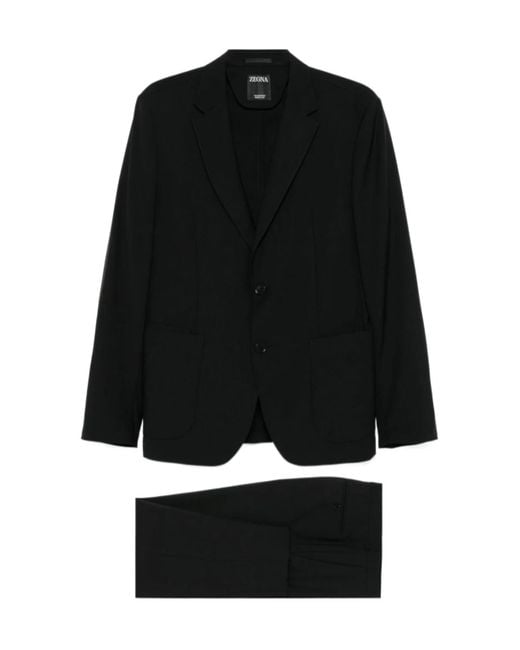 Zegna Black Long-Sleeved Suit for men