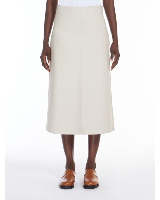 Max Mara White Leisure Flared Cut Midi Skirt