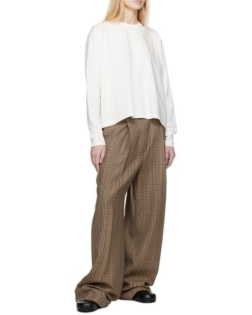 Studio Nicholson White Loop Long Sleeved Crewneck T-Shirt