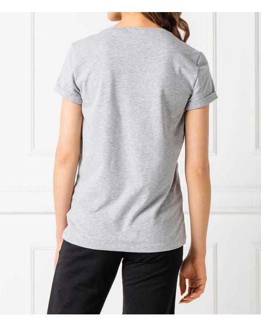 EA7 Gray Logo Printed T-Shirt
