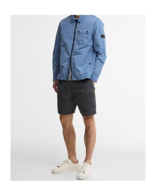 Barbour Gray Logo Patch Shorts for men