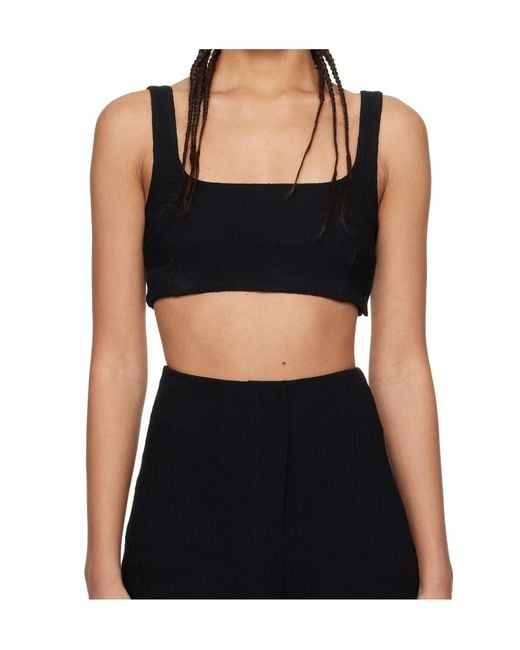 Nanushka Black Bralette Crop Top