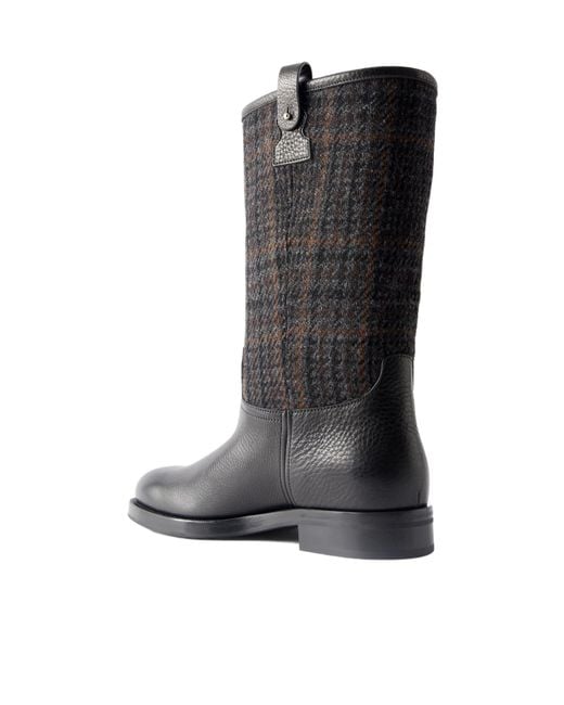 Church's Black Tweed And Leather Boots