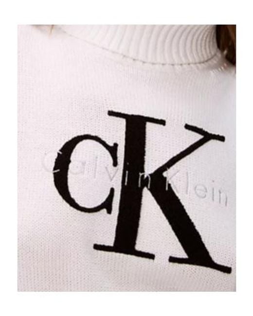 Calvin Klein Gray Soft Chenille Roll Neck Jumper