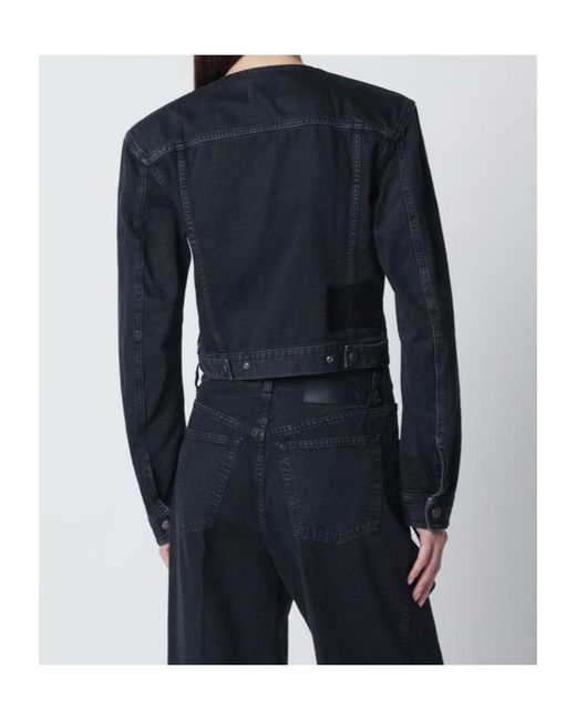 Haikure Black Buttoned Cropped Jacket