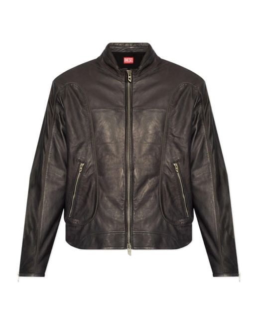 DIESEL Gray L-Krix Zip-Up Jacket for men