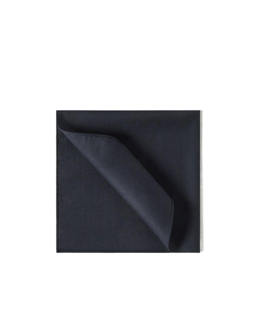 Brunello Cucinelli Blue Virgin Wool And Silk Twill Pocket Square for men