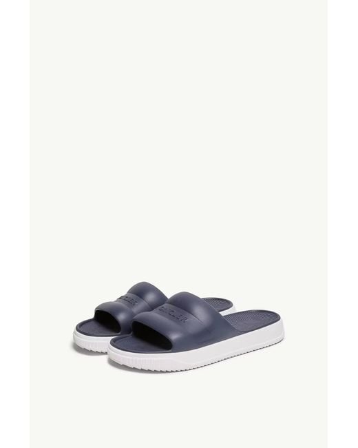 Moncler Blue Altive Logo Slides for men