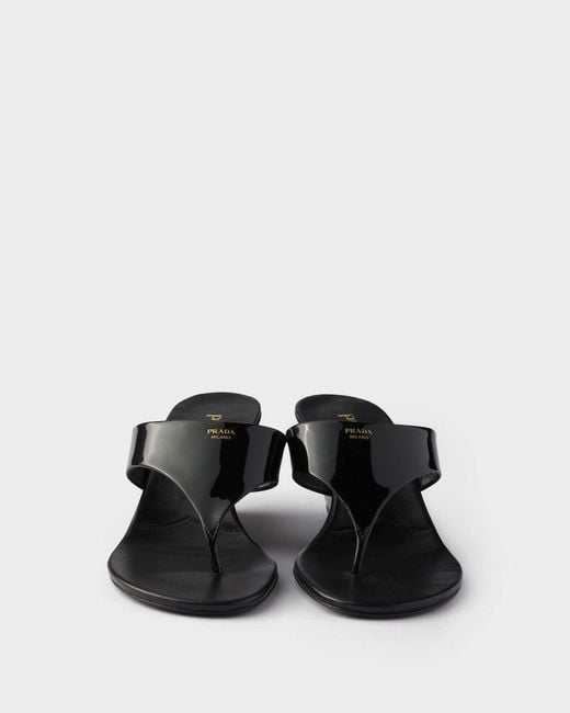 Prada Black Slip-On Thong Sandals