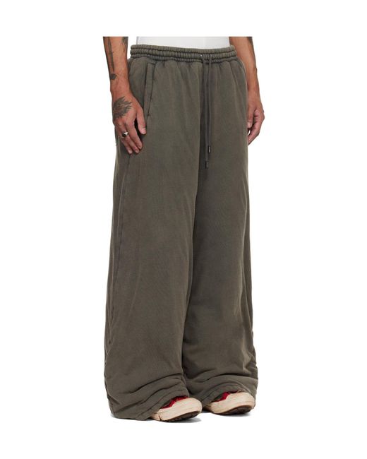 Lu'u Dan Gray Wadded Bontans Drawstring Casual Pants for men
