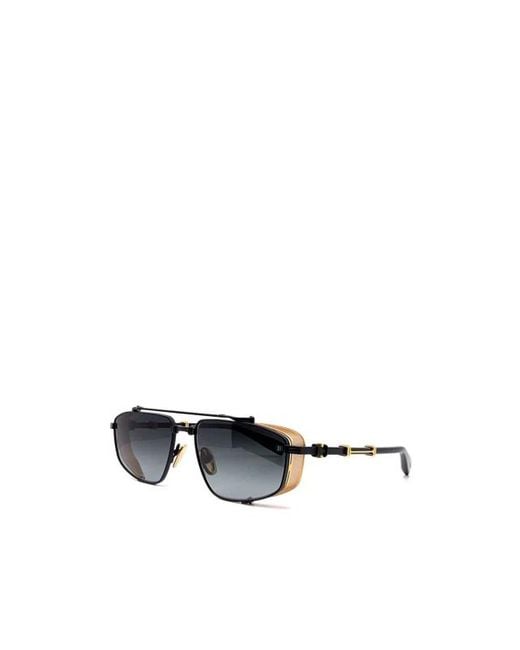 Balmain White Eyewear Brigade V Aviator Frame Sunglasses for men