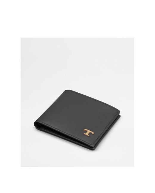 Tod's Black Calfskin Bifold Wallet for men
