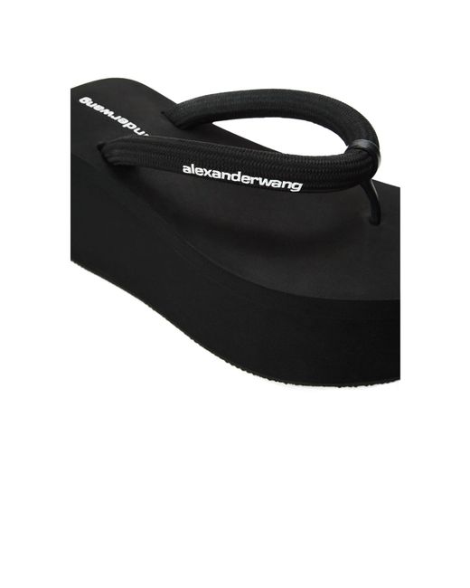 Alexander Wang Black Jenna Thong Platform Sandals