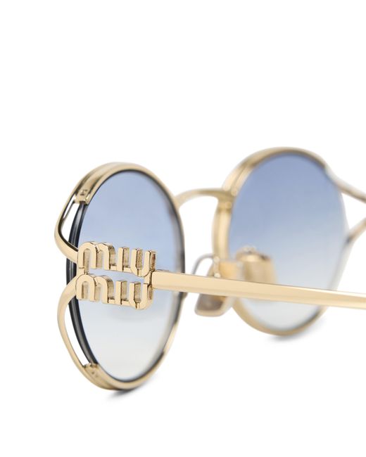 Miu Miu White Metal Frame Sunglasses