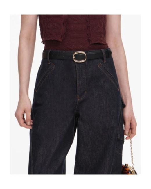 Self-Portrait Black Cargo Barrel-Leg Jeans