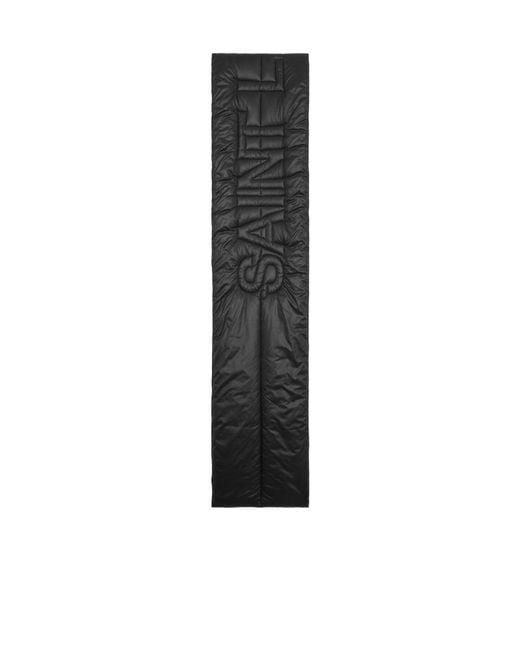 Saint Laurent Black Logo Patch Quilted Scarf