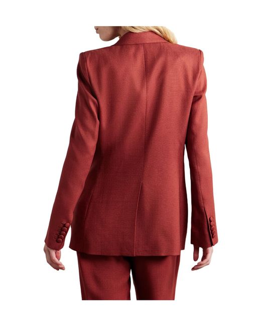 Adam Lippes Red Double-Breasted Canvas Blazer