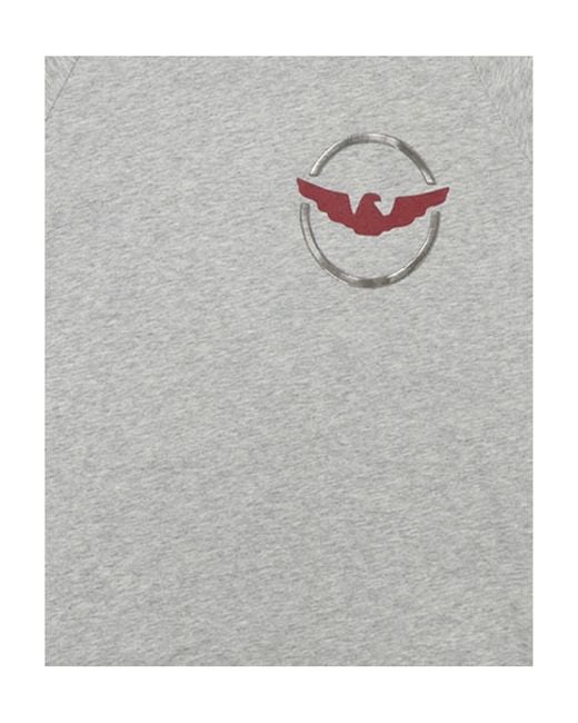 Armani Jeans Gray T-Shirt With Round Neck And Long Sleeves for men