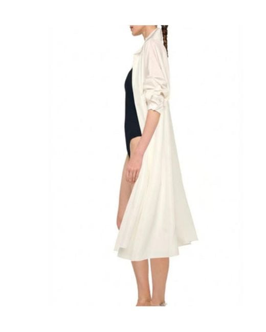 Norma Kamali Blue Long-Sleeve Midi Dress