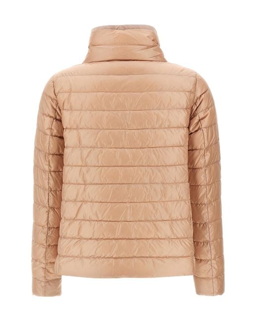 Herno Natural Quilted High-Neck Reversible Coat