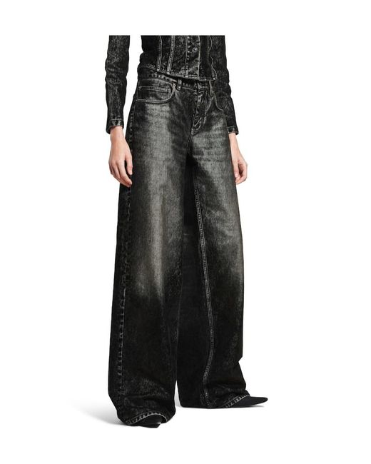 Balenciaga Gray Wide Leg Baggy Jeans
