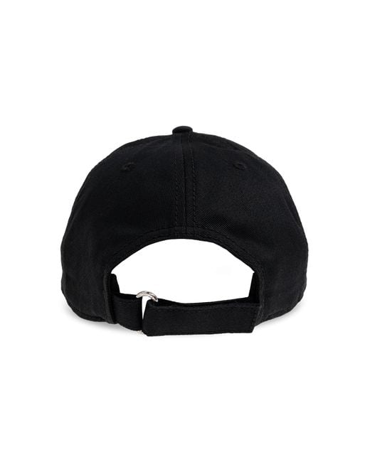 Moncler Black Gabardine Logo Patch Baseball Cap