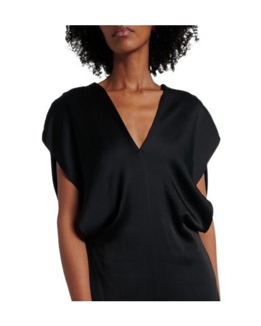 Stella McCartney Black Open-Back Satin Maxi Dress