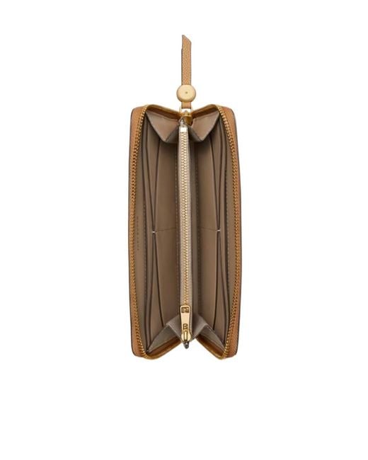 Tory Burch Natural Romy Zip Continental Wallet