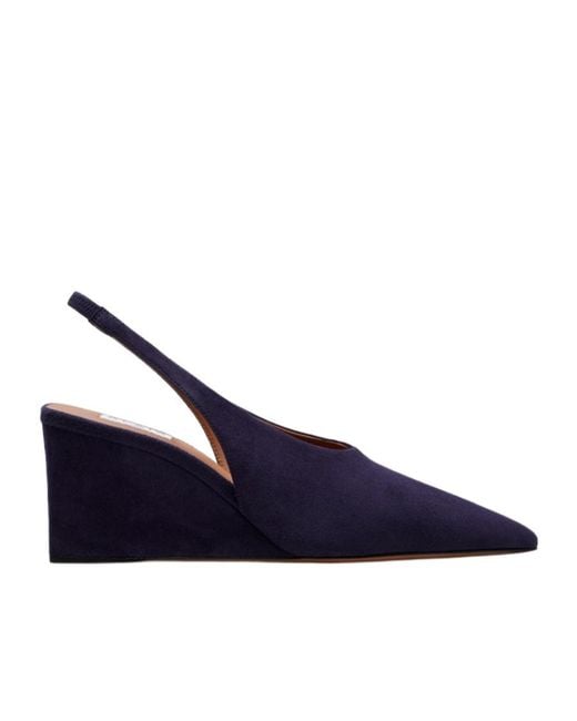 Alaïa Blue Cube Wedge Slingback High-Heeled Sandals