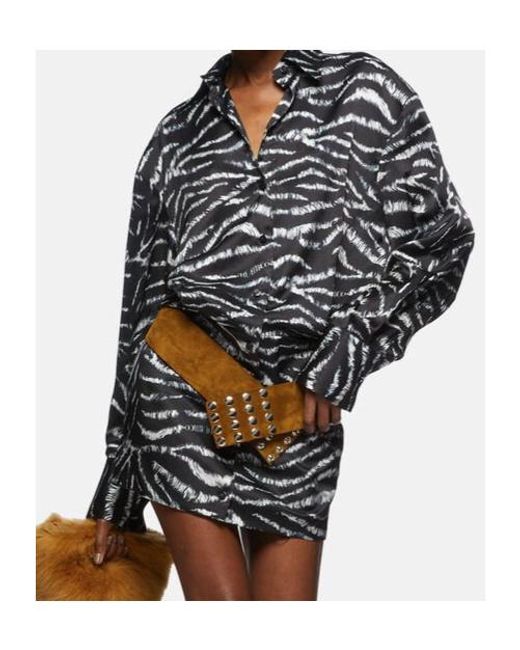 The Attico Black The Silvye Mini Shirt Dress
