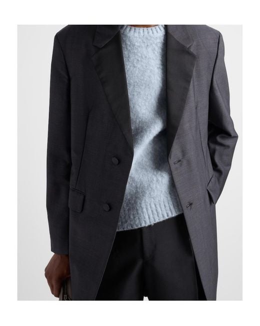 Prada Blue Long Sleeved Crewneck Jumper for men