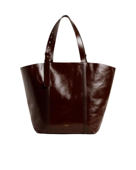 Golden Goose Deluxe Brand Brown Logo Embossed Shoulder Bag
