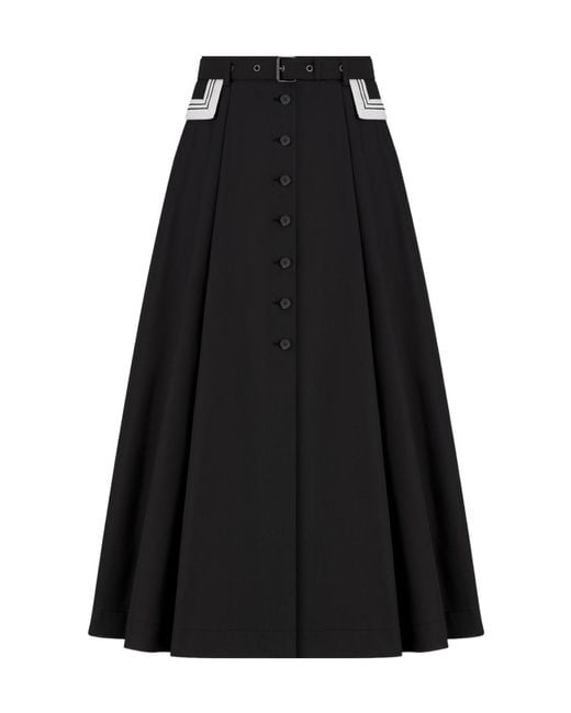 Dior Black Mid-Length Flared Skirt