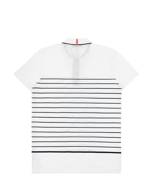 Emporio Armani White Logo Embroidered Polo Shirt for men