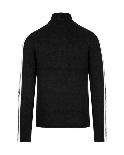 we11done Black Logo Turtleneck Sweater