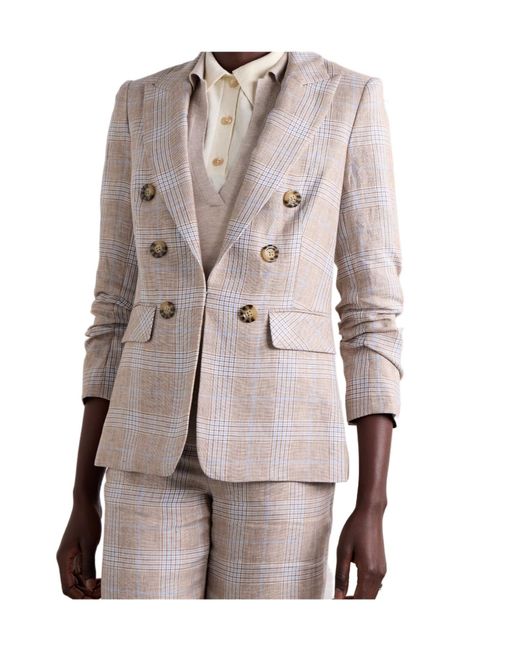 Veronica Beard Multicolor Beacon Dickey Gathered Checked Blazer