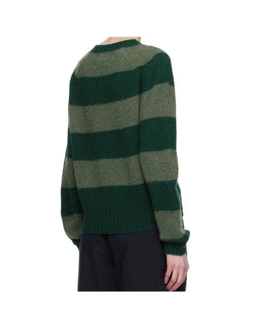 YMC Green Jets Stripe Sweater