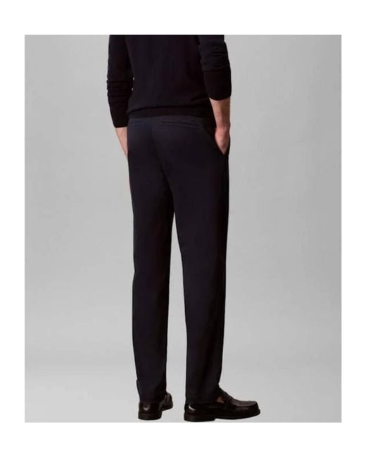 Calvin Klein Blue Straight-Leg Chino Trousers for men