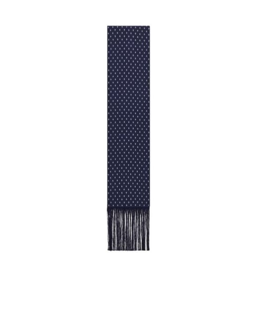 Ferragamo Blue Micro Gancini Print Silk Scarf for men