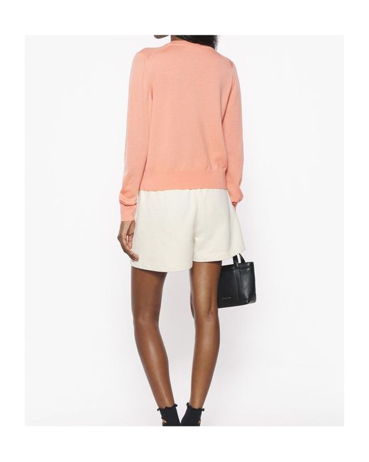 Maison Kitsuné Pink Bold Fox Head Patch Regular Cardigan