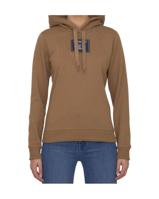 Burberry Brown Logo Patch Drawstring Hoodie