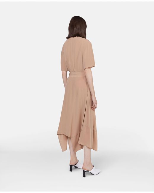 Stella McCartney Natural Silk Shirt Midi Dress