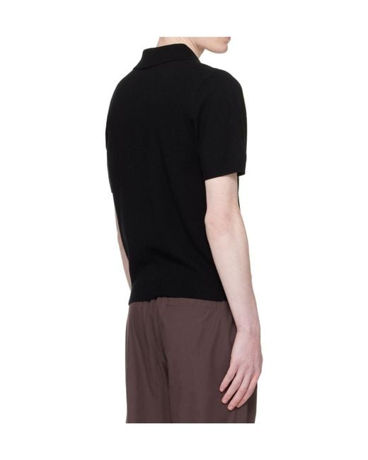 Entire studios Black Short-Sleeve Buttoned Polo Shirt for men